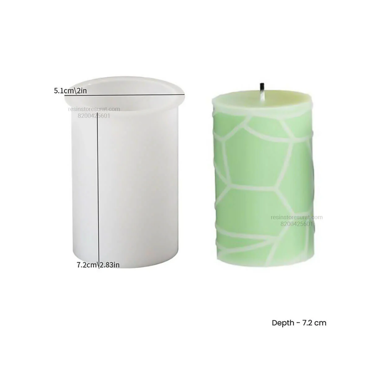 Textured Round Pillar Candle Mold
