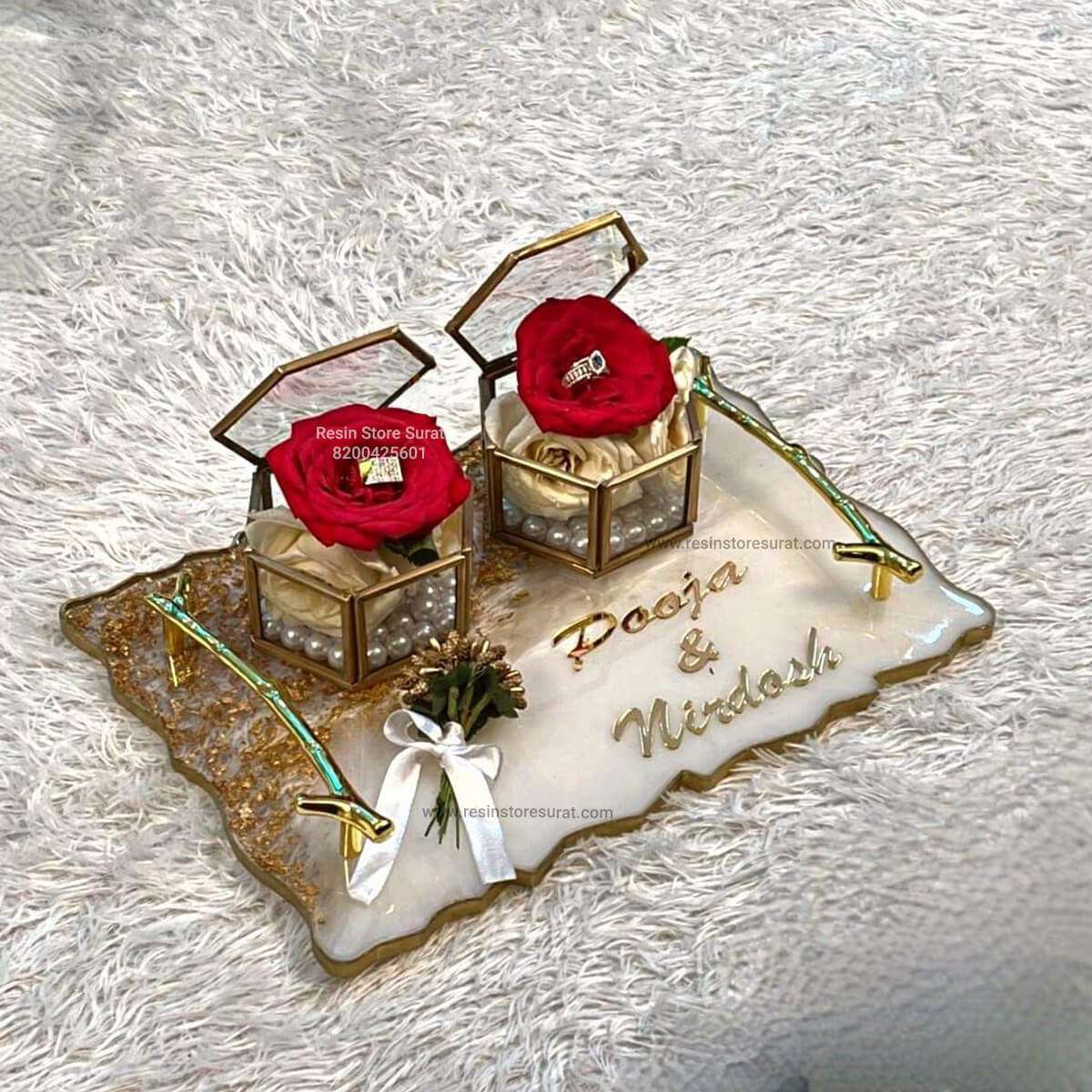 Vintage Metal Hexagon Engagement Box - 1 Pcs - Image 2