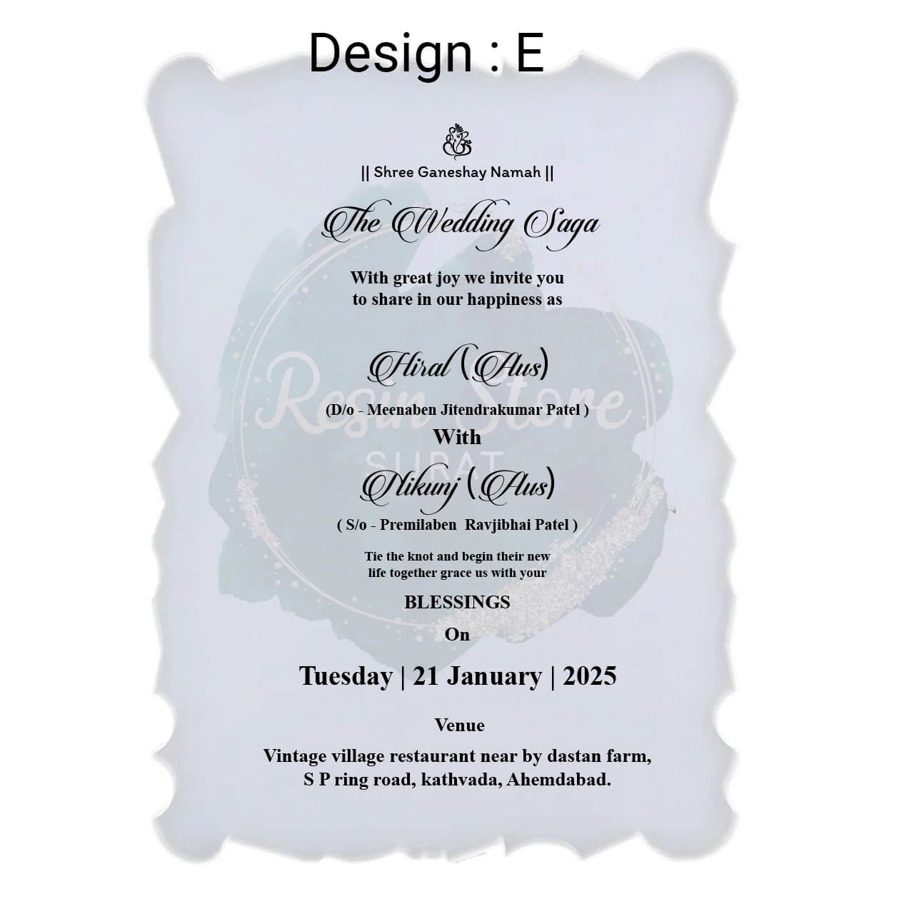 Wedding Invitation Card - Customized Gold Metal Sticker - Image 6