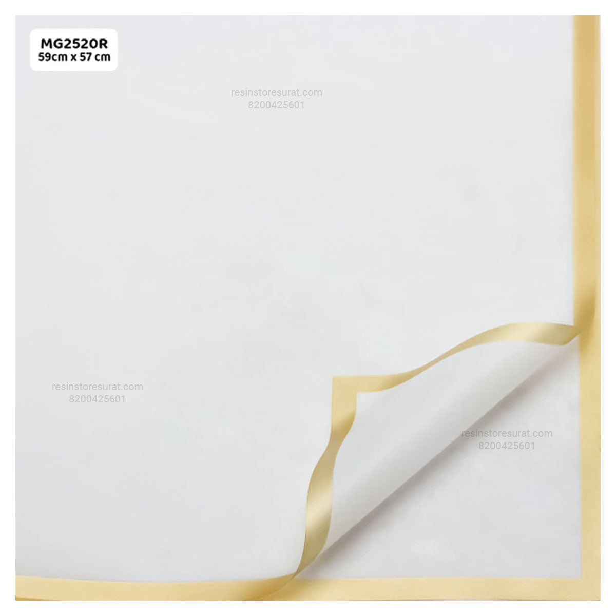 White Flower Wrapping Paper Plastic Sheet - 20R(5Sheet)
