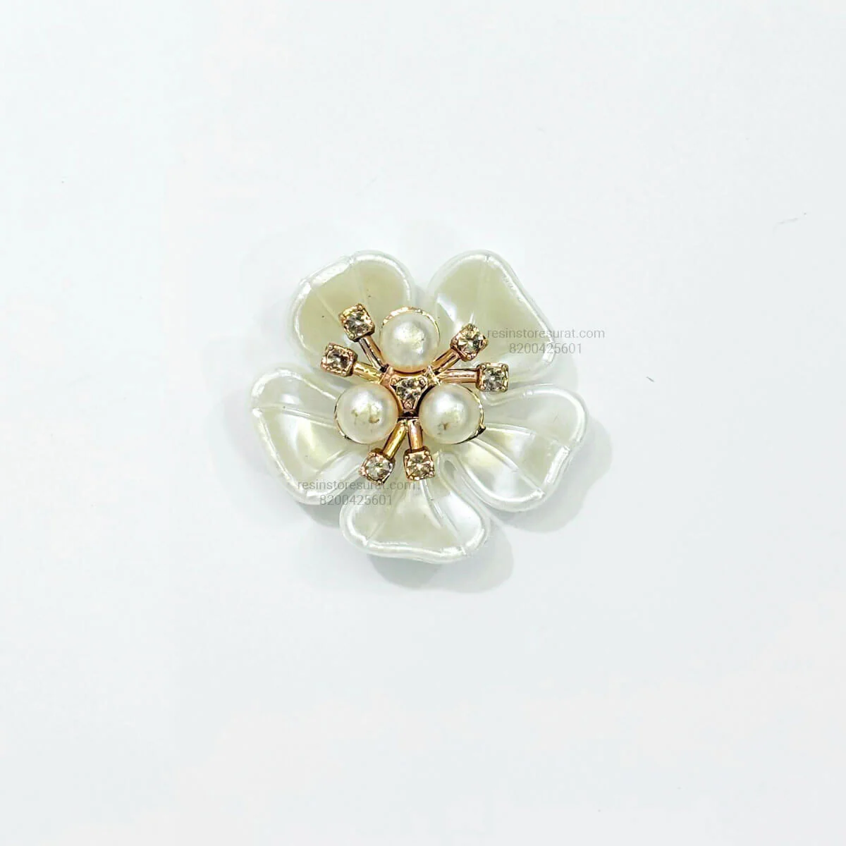 White Big Pearl Five Leaf Flower